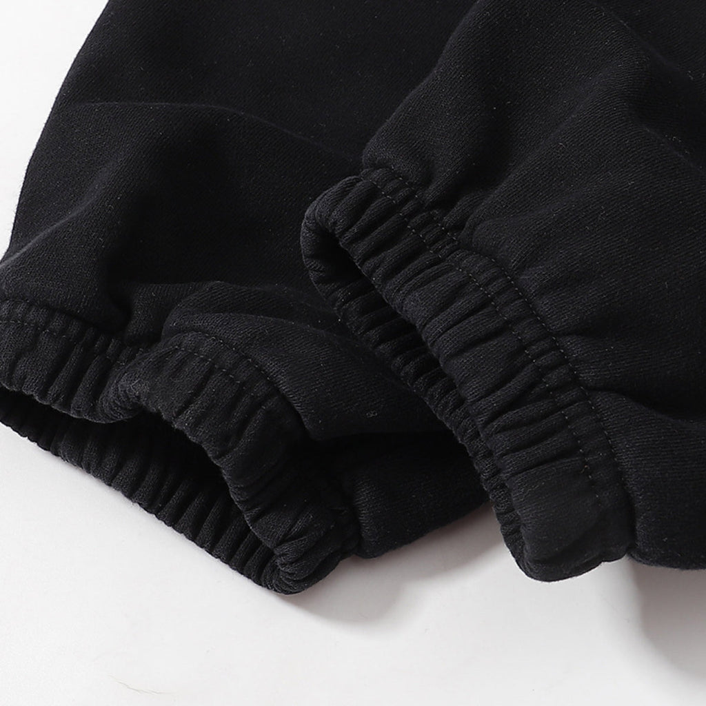 Hellstar Hoodie & Pants autumn and winter flare black flame pants hoodie