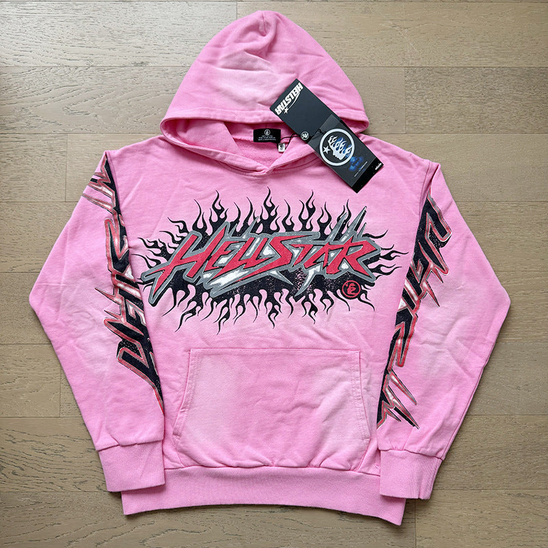 Hellstar Hoodie & Pants autumn wash make old hoodies sweater