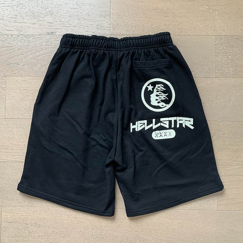 Hellstar Shorts Flame Print Casual Shorts