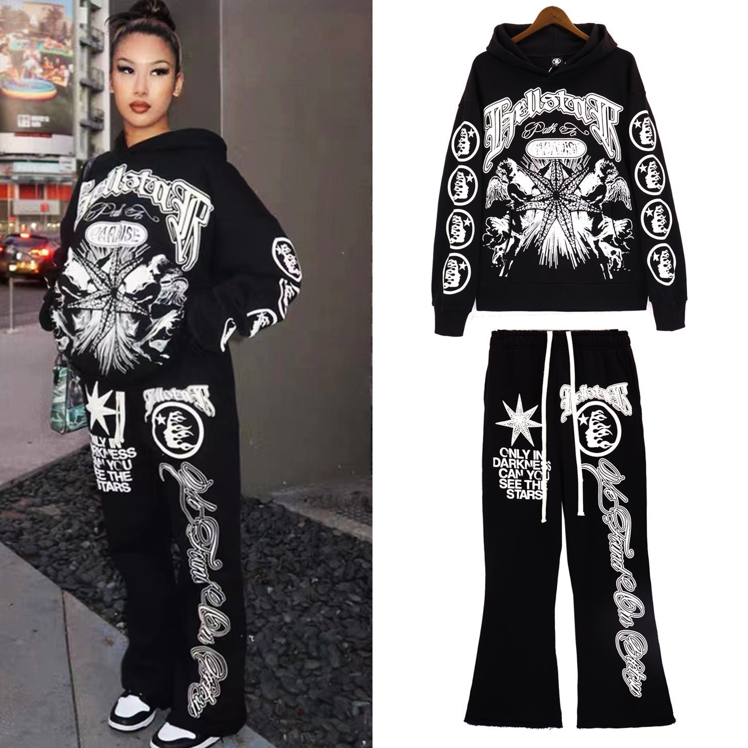 Hellstar Outfit: Hoodie/Sweatpants (Separate Purchase Options) Loose Creative Set