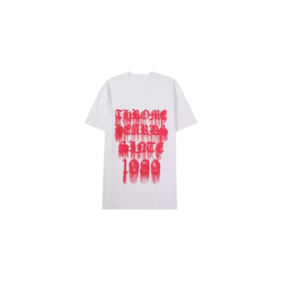 CHH Chrome Heart T Shirts Crowe Sanskrit Rainbow Smiley Flower Horseshoe Print T-Shirt Short Sleeve