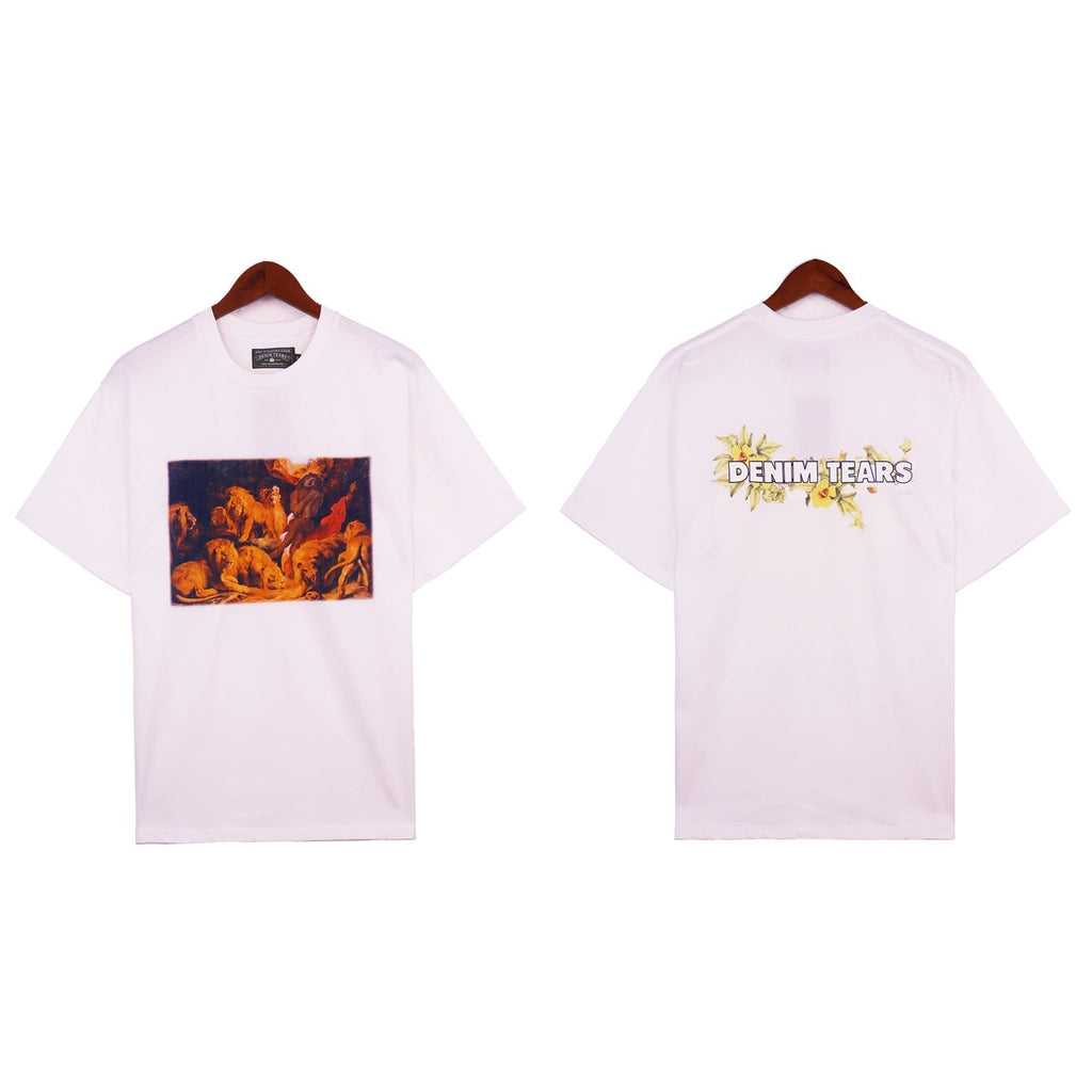 Denim Tears T-shirts Letter Portrait Short Sleeve T-Shirt